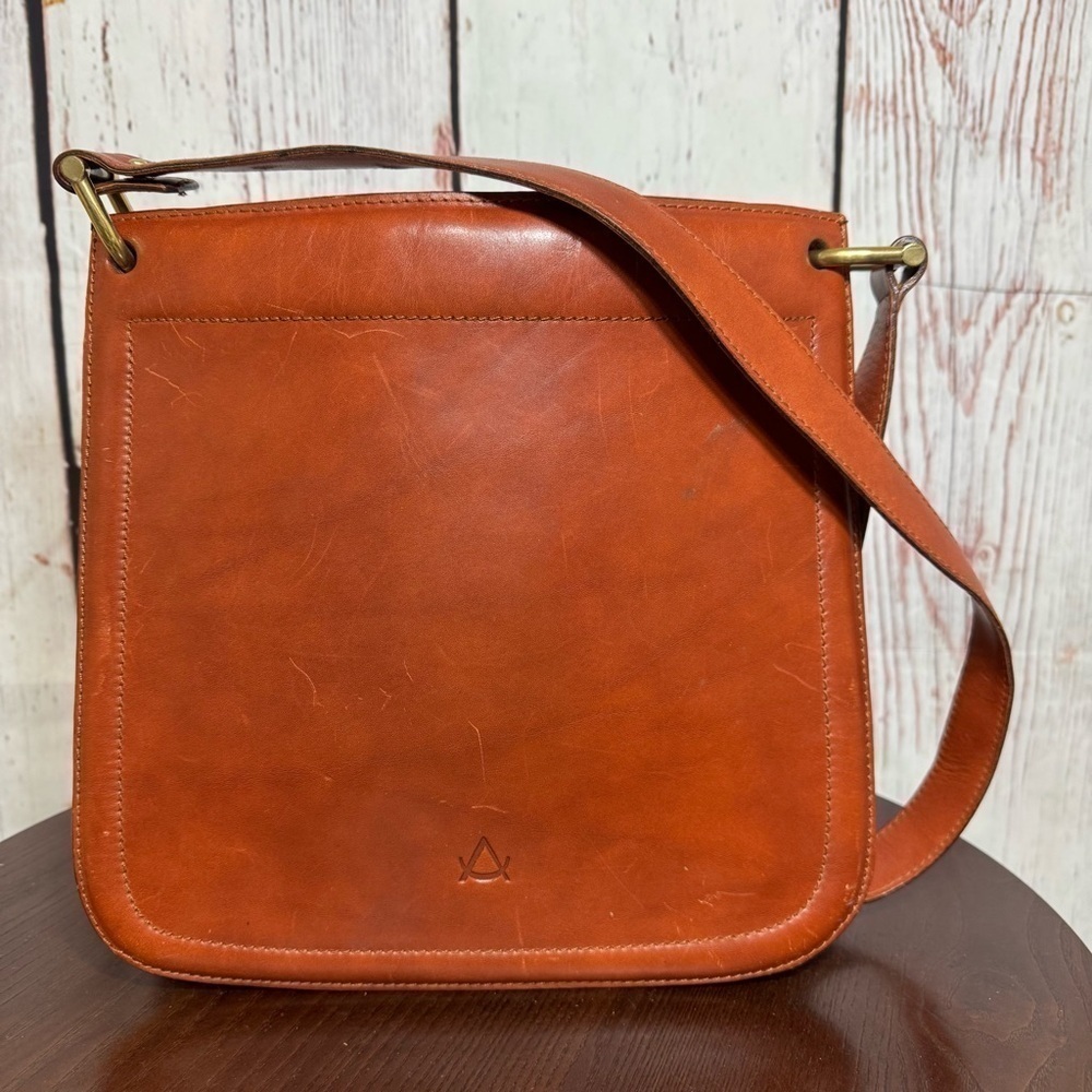 DESMO Brown italian leather Men’s Women’s crossbody bag Vintage